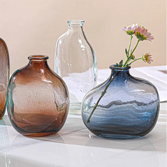 Decorative Glass Vase for Flowers – Modern Home and Office Decoration