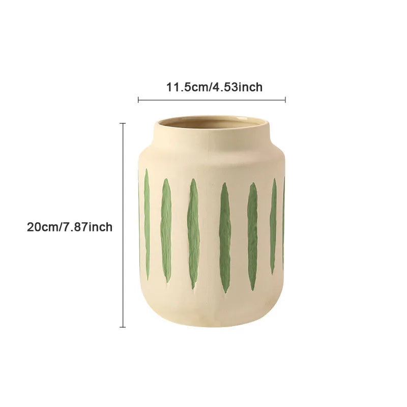 Nordic Style Ceramic Striped Vase