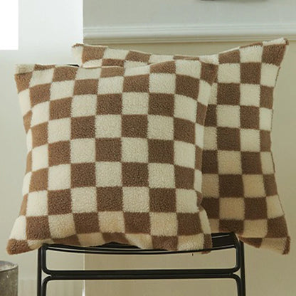 Checkerboard Pillow Cover | Decorative Cushion for Sofa, Living Room, and Home