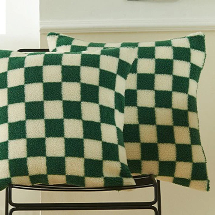 Checkerboard Pillow Cover | Decorative Cushion for Sofa, Living Room, and Home