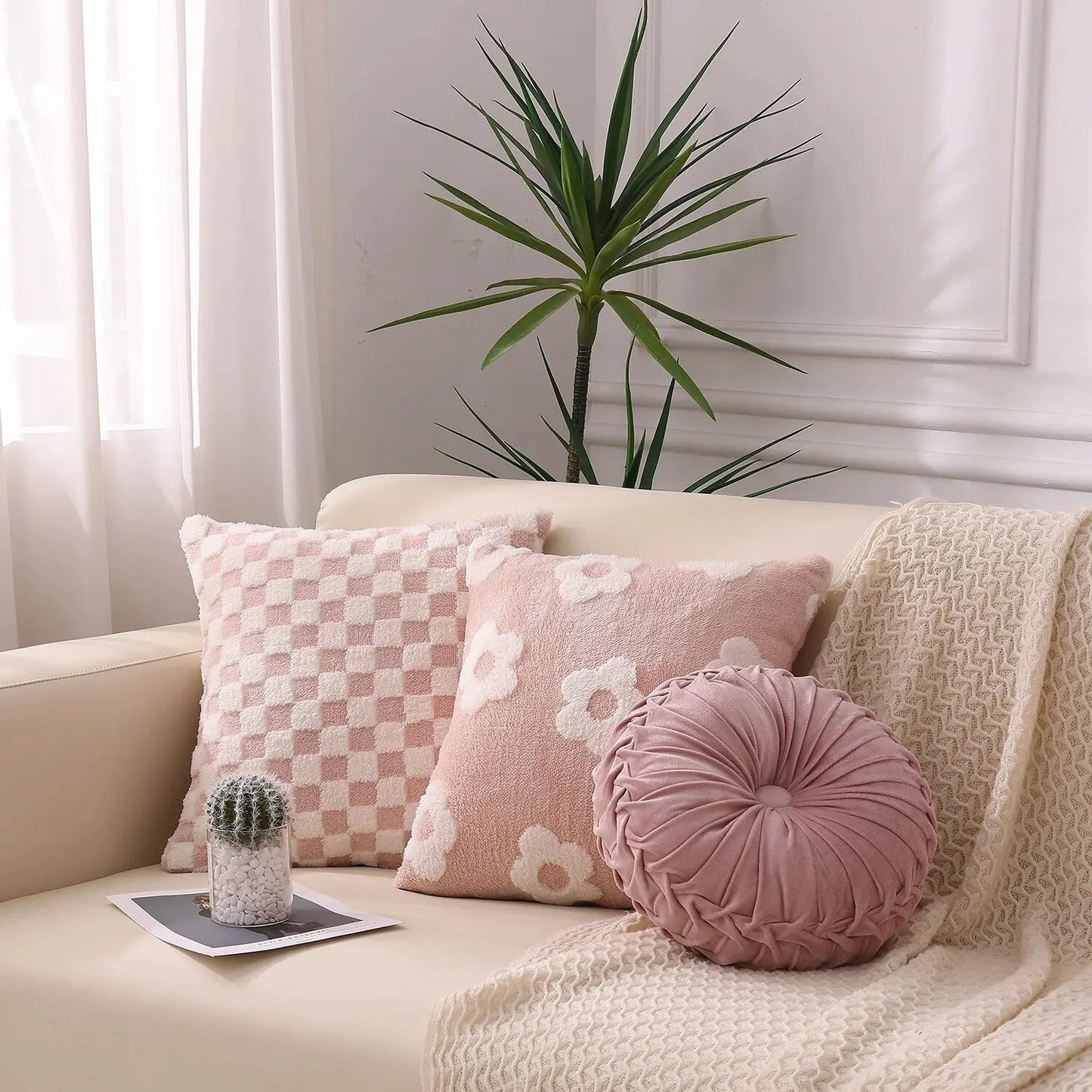 Floral Luxury Pillow Cover | Decorative Cushion for Sofa, Bed, & Living Room