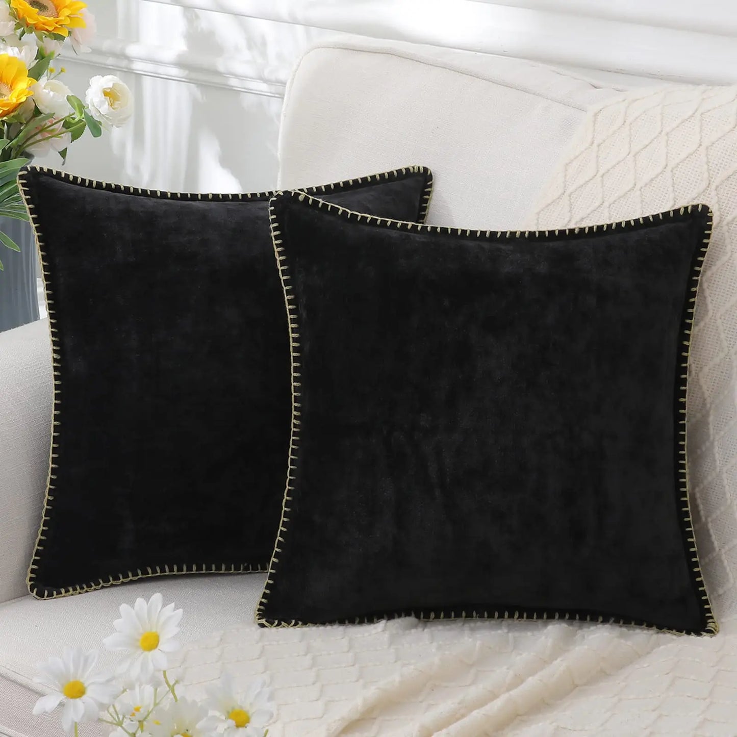 Chenille Throw Pillow Case for Living Room, Sofa, and Bed