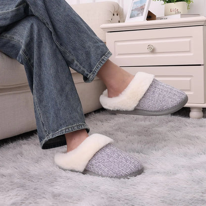 Women's Knitted Winter Slippers – Plush Comfort for Cozy Winter Days