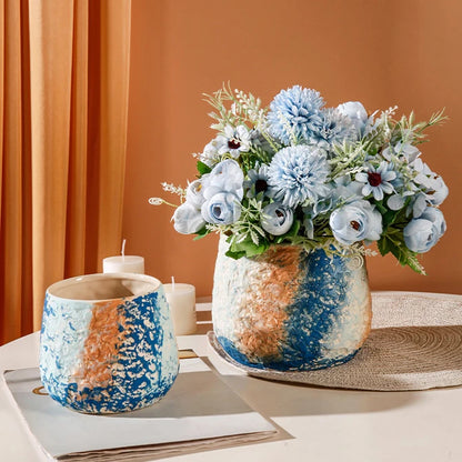 Creative Hand-Painted Ceramic Flower Pot and Vase