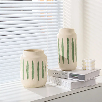 Nordic Style Ceramic Striped Vase