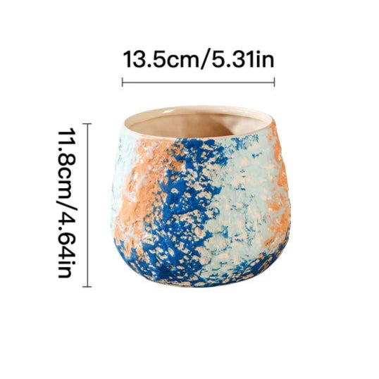 Creative Hand-Painted Ceramic Flower Pot and Vase