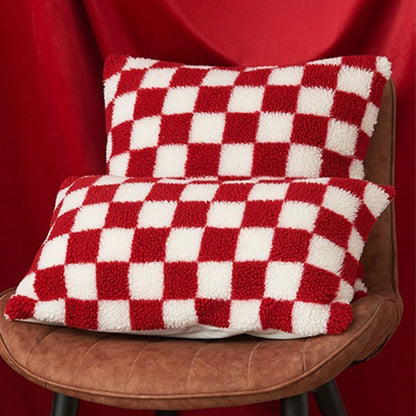 Checkerboard Pillow Cover | Decorative Cushion for Sofa, Living Room, and Home