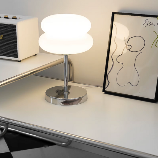 Italian Design Glass Egg Tart Table Lamp – Minimalist Elegance for Modern Spaces