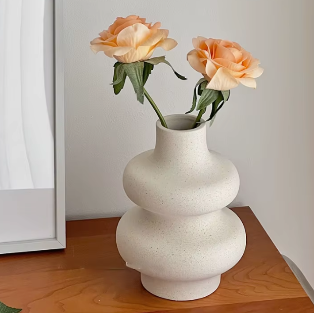 Nordic Ceramic Vase | Modern Decorative Flower Pot for Home & Office