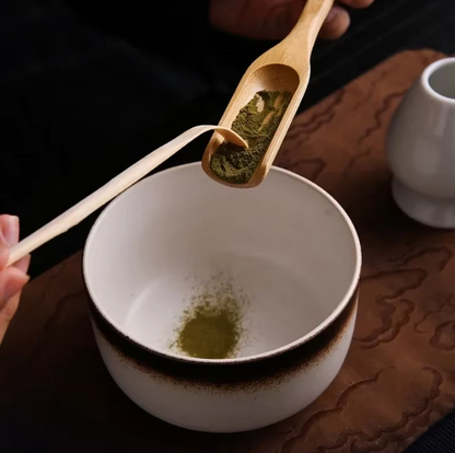 Japanese Matcha Tea Ceremony Set – Bamboo Whisk, Ceramic Holder & Strainer