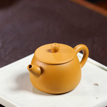 Handcrafted Yixing Purple Clay Teapot | 100ml Zisha Teapot for Tea Enthusiasts