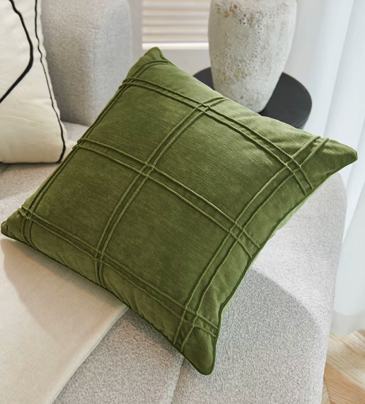 Fundas de almohadas de sofá modernas de color verde: lujosas fundas de cojín para salas de estar y dormitorios