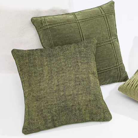 Fundas de almohadas de sofá modernas de color verde: lujosas fundas de cojín para salas de estar y dormitorios