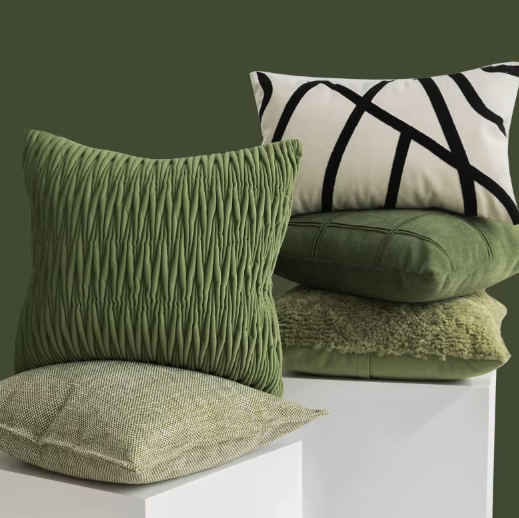 Fundas de almohadas de sofá modernas de color verde: lujosas fundas de cojín para salas de estar y dormitorios