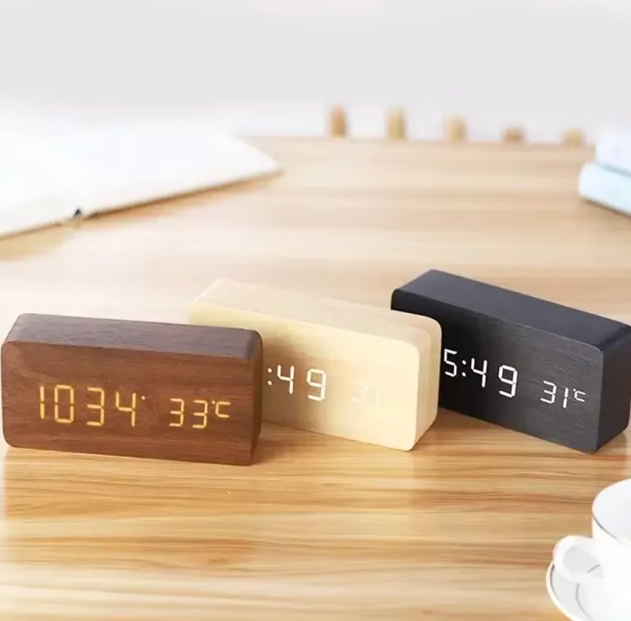 Minimalist Wooden LED Clock