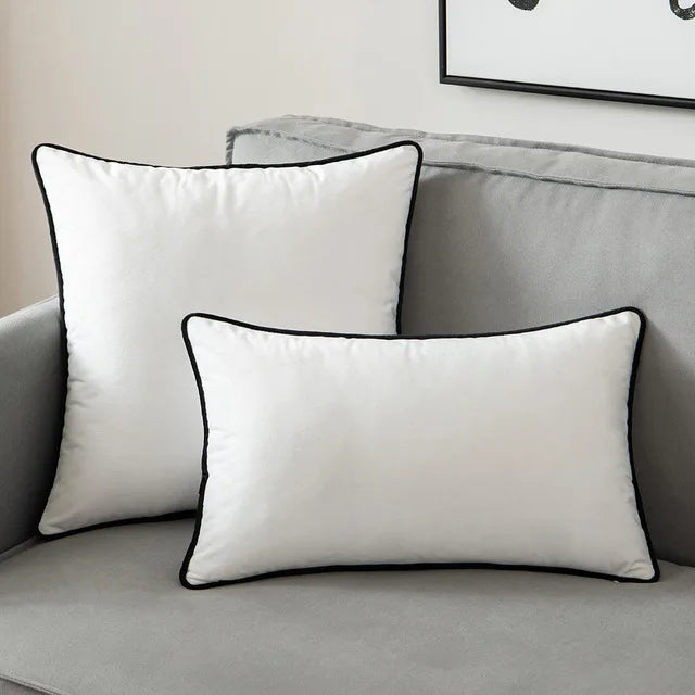 Black & White Pillow Cover – Modern Minimalist Cushion Case for Couch or Bed