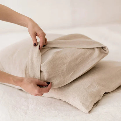 Solid Color 100% Pure Linen Pillowcase | Custom Size Envelope Cushion Cover