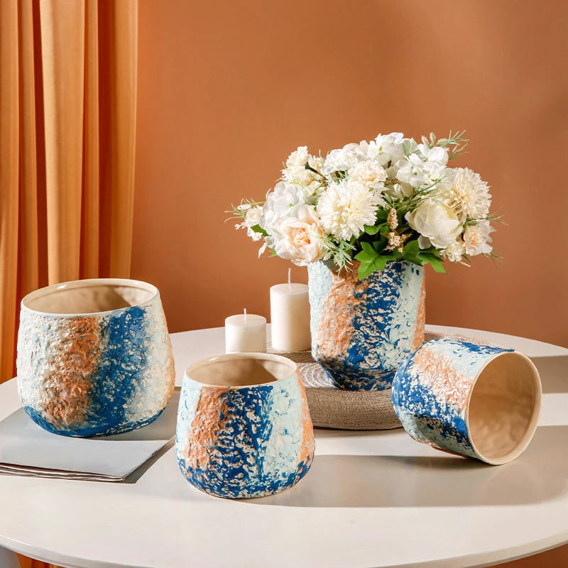 Creative Hand-Painted Ceramic Flower Pot and Vase