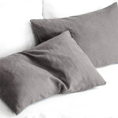 Solid Color 100% Pure Linen Pillowcase | Custom Size Envelope Cushion Cover