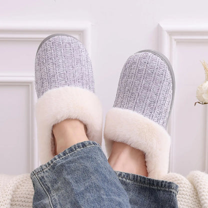 Women's Knitted Winter Slippers – Plush Comfort for Cozy Winter Days