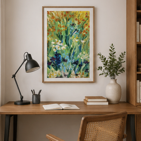 Vibrant Wildflowers – Colorful Abstract Floral Art Print