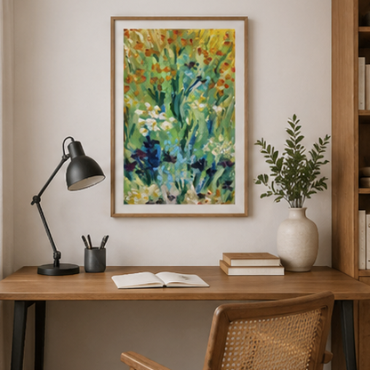 Vibrant Wildflowers – Colorful Abstract Floral Art Print