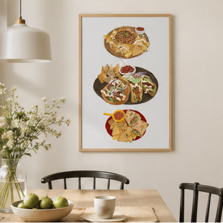 Tacos & Nachos Delight – Playful Food-Inspired Art Print