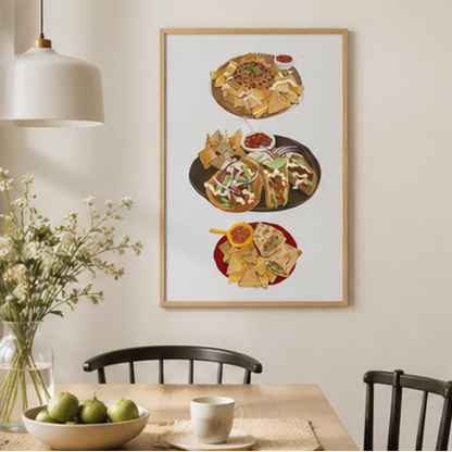 Tacos & Nachos Delight – Playful Food-Inspired Art Print