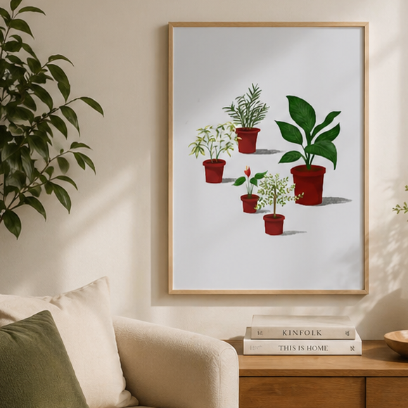 Cozy Succulents – Minimalist Botanical Art Print