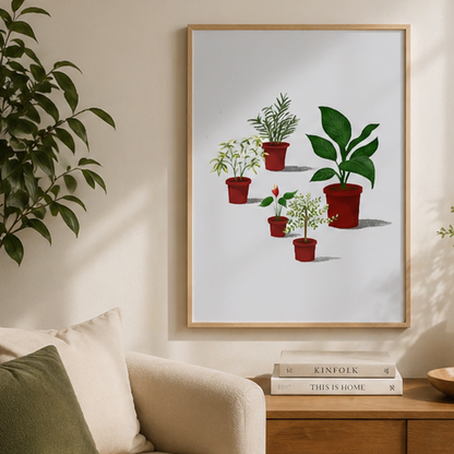 Cozy Succulents – Minimalist Botanical Art Print